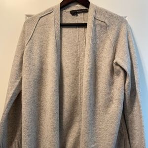 360 Cashmere Light Gray Open Cardigan